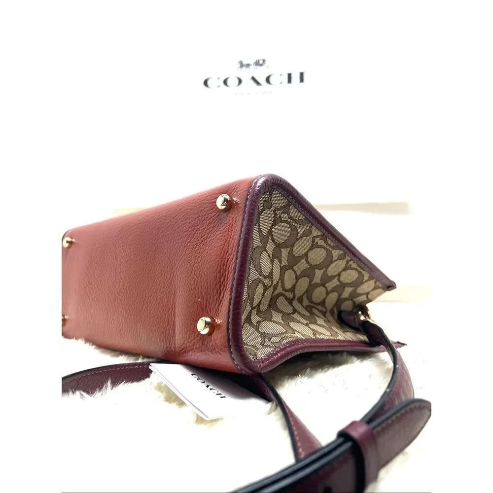 🔥🎁NWT! Coach Dempsey Carryall Handbag Sig Jacquard Stipe 4113 Msrp:$378.0